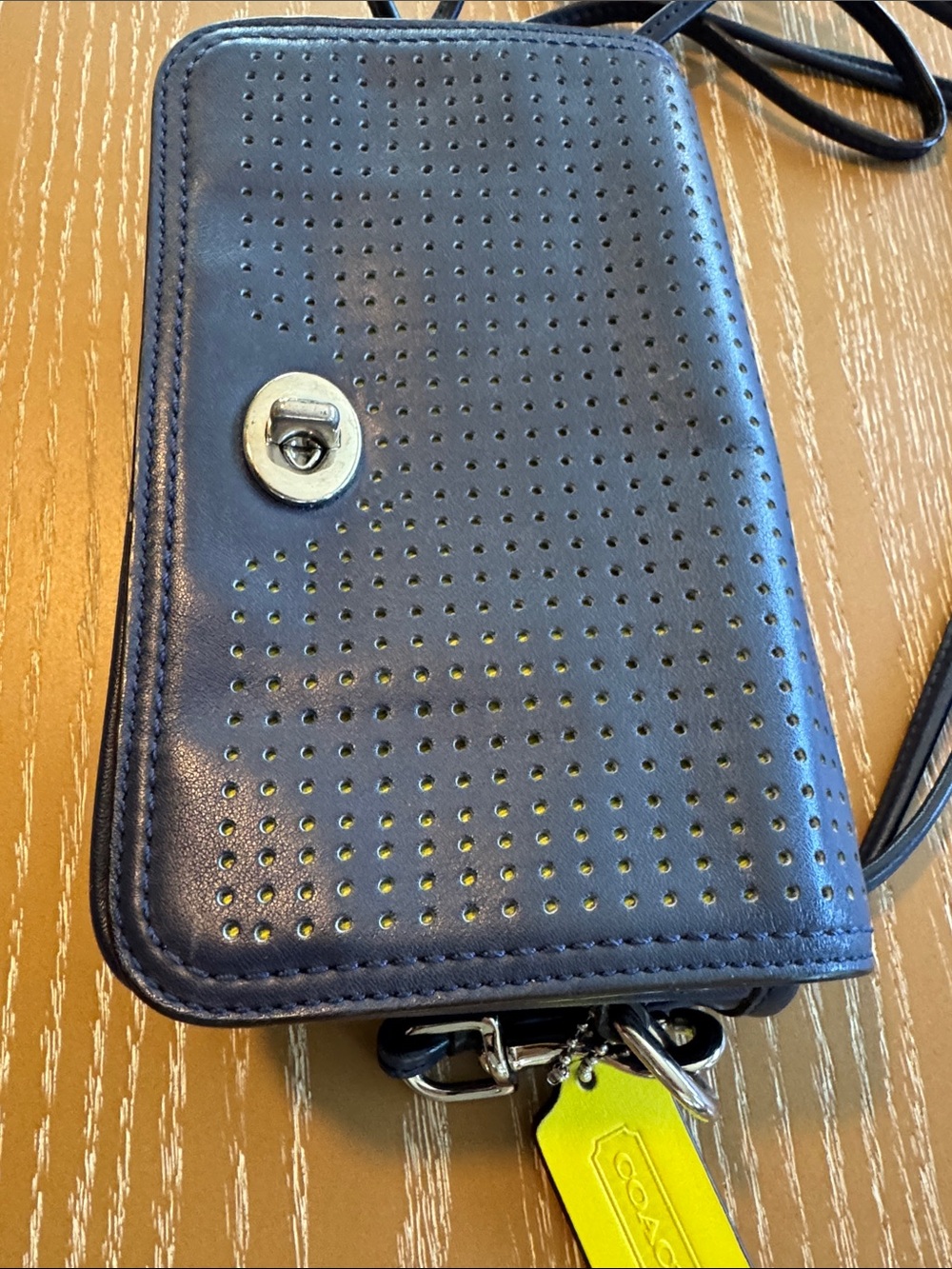 Coach- Perforated Leather Crossbody Purse - Picture 4 of 6